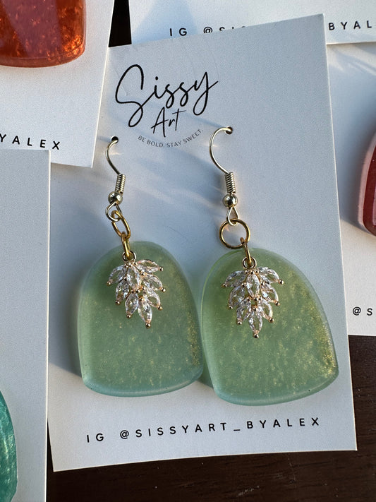 Everyday Arch Earrings - Green