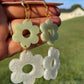 Groovy Flower Earrings - White