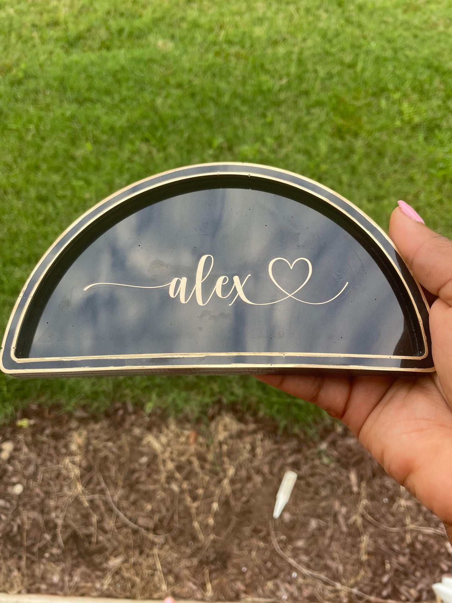 CUSTOM Half Moon Vanity Tray