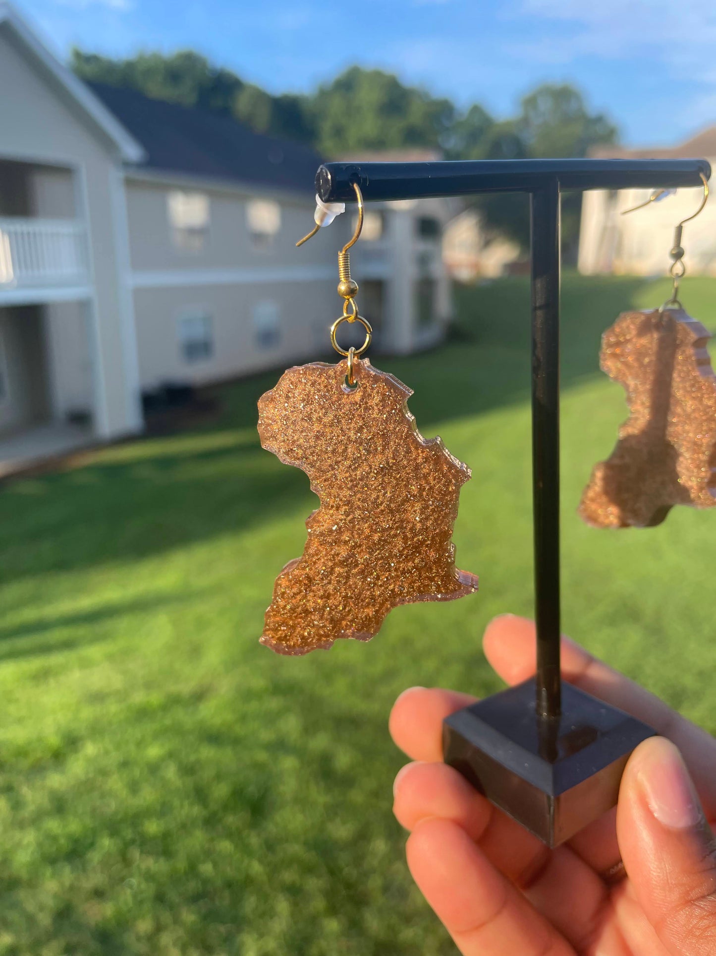 African Map Earrings