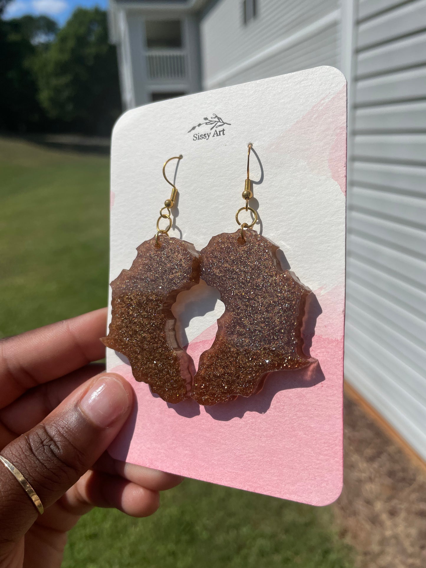 African Map Earrings