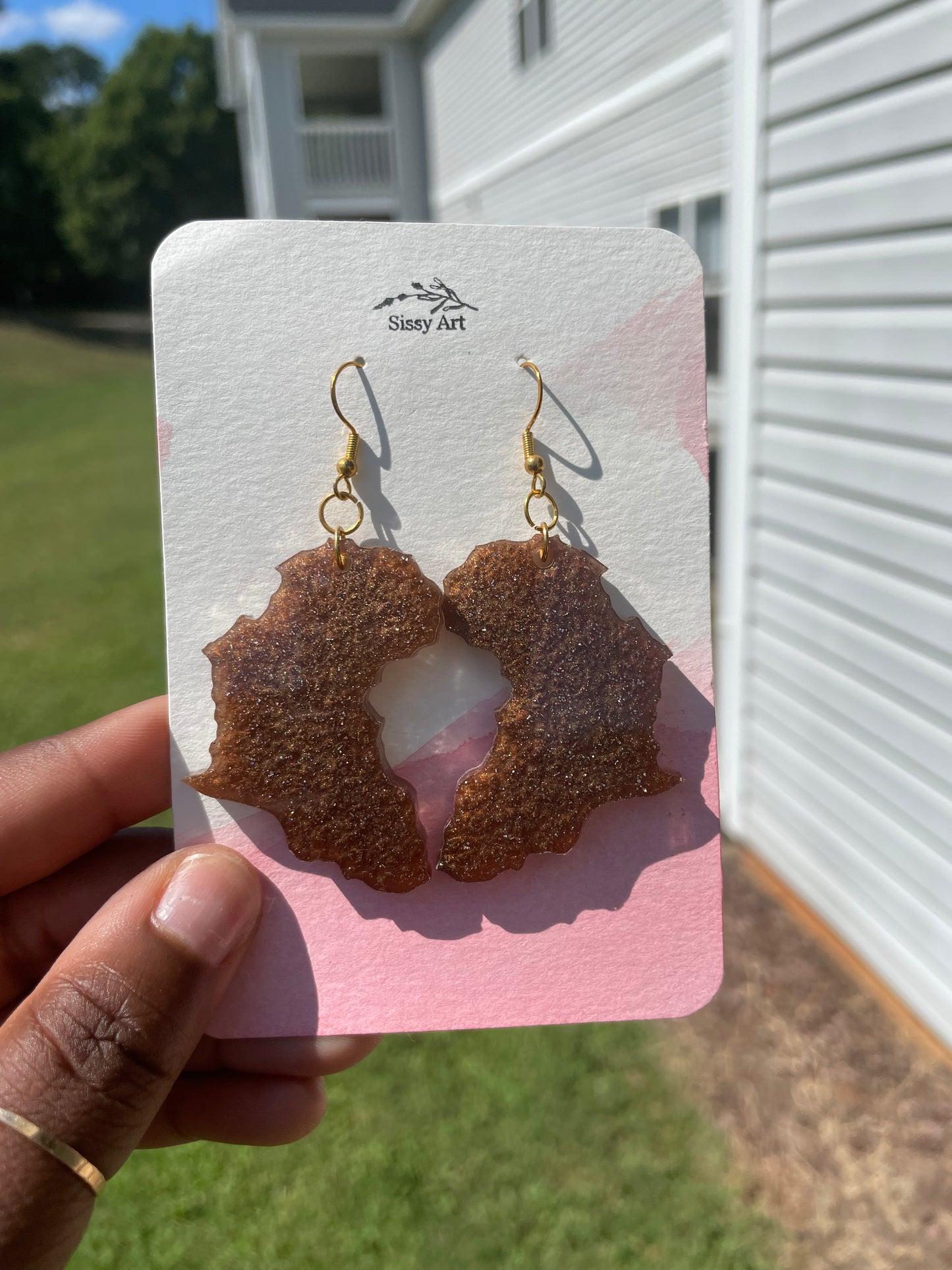 African Map Earrings